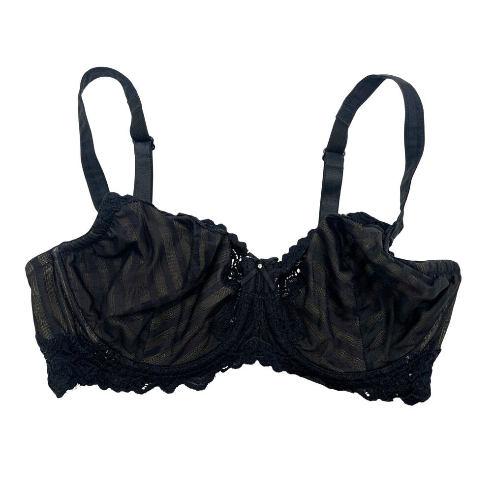Lunaire Whimsy Barbados Lace Demi Black Bra 15211 Size Women's 34D